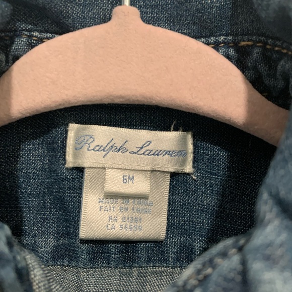 Ralph Lauren denim dress with belt. Size 6 months. - Picture 4 of 8